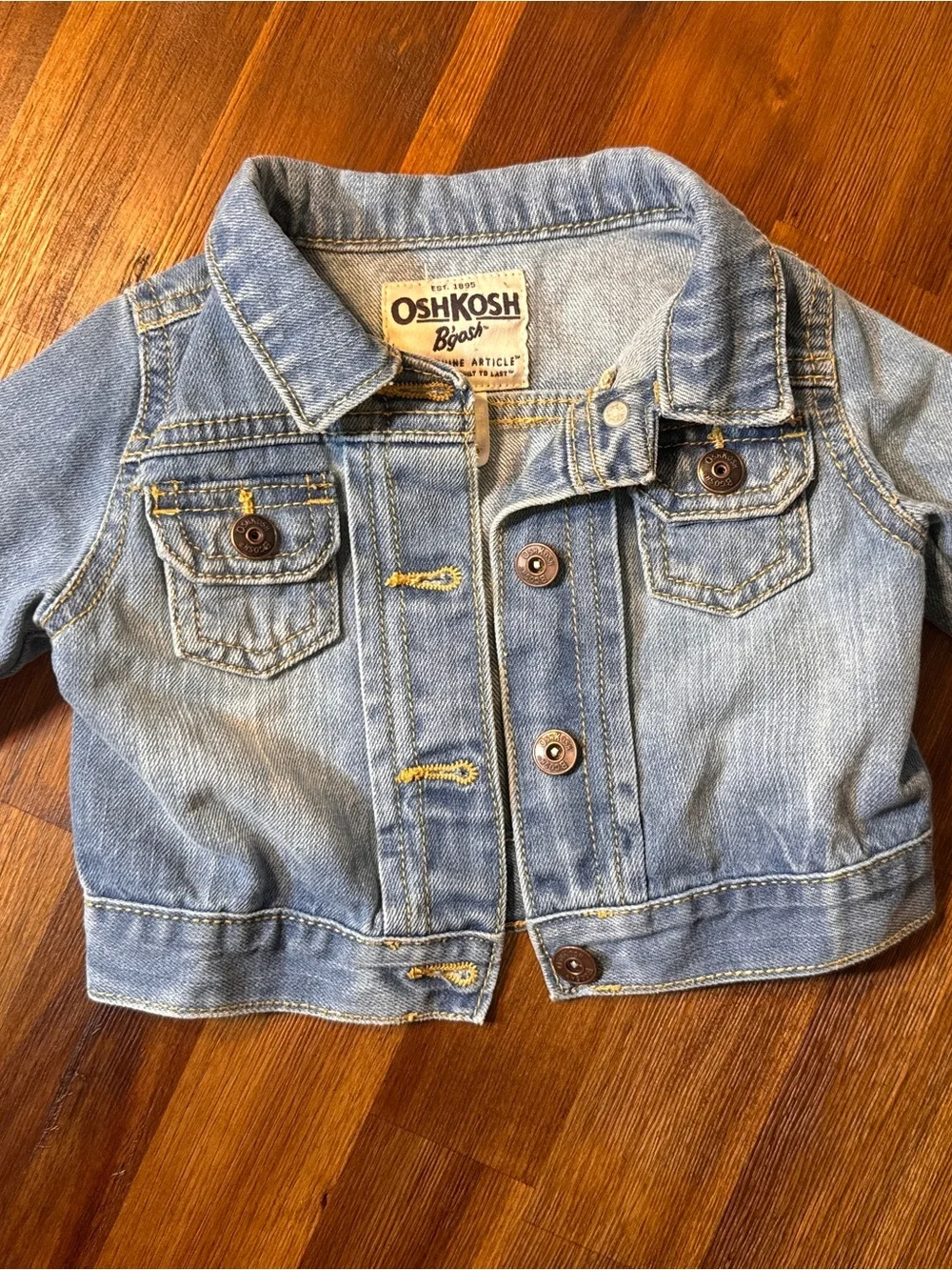 OshKosh B’gosh Baby Denim Jacket 12M Light Wash Classic Jean Jacket